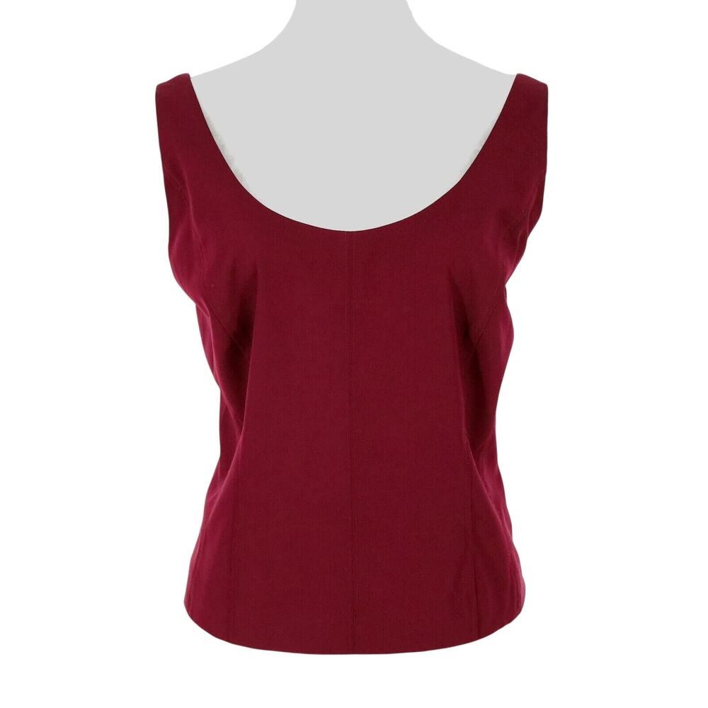 Antonio Melani Tank Top Womens 14 Burgundy Camisole Blouse Lined Side Zip New